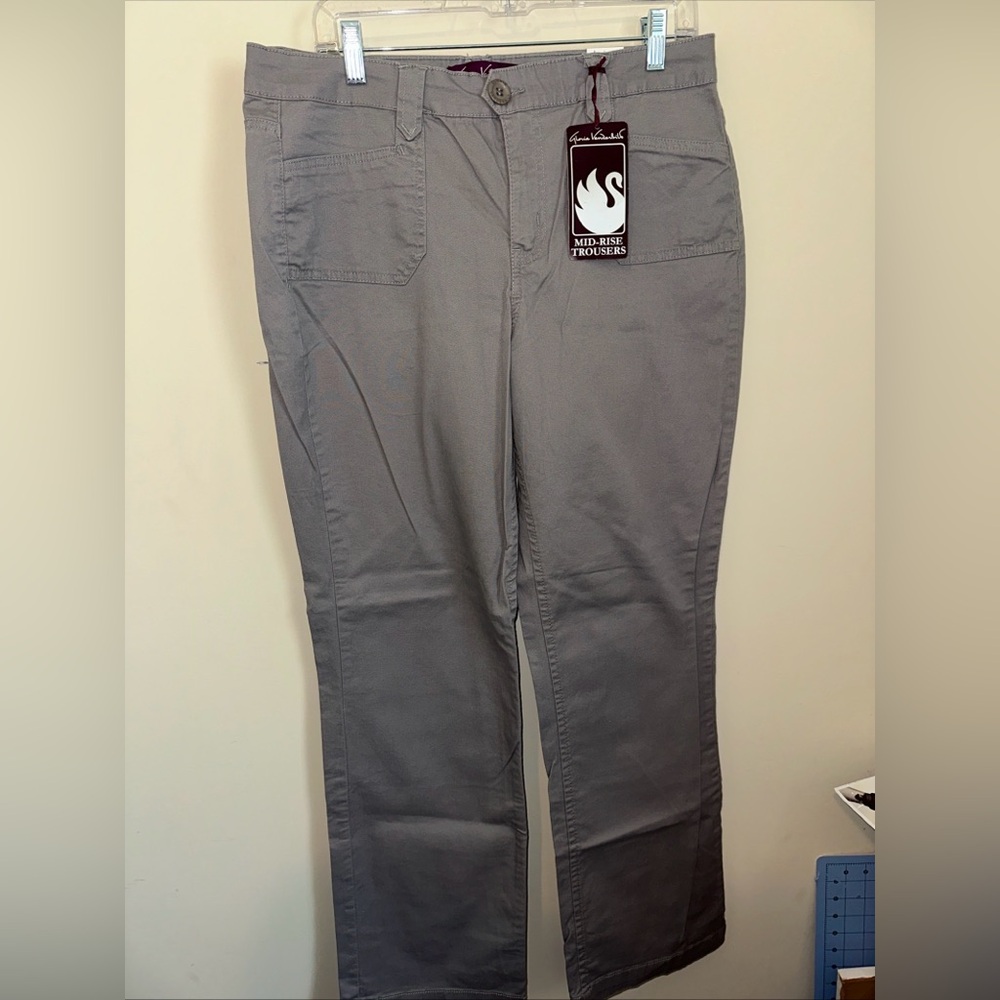 Gloria Vanderbilt Women’s Midrise Trousers in Gray Sz 12